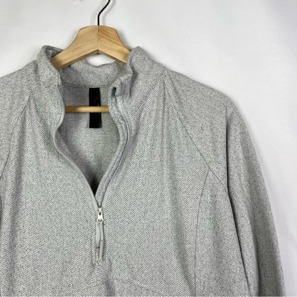 Kyodan Gray Herringbone Quarter Zip Pullover Athletic Jacket M - Picture 4 of 4